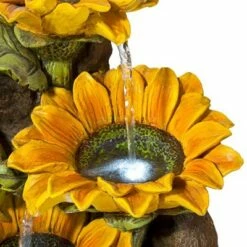 John Timberland Outdoor Floor Water Fountain with Light LED 26" High Cascading Garden Fairy and Sunflowers for Yard Garden Patio -Cheap Garden Decor Store unnamed file 5843
