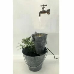 HI-LINE GIFT LTD 23.5" Zinc Metal Pails Rustic Garden Water Fountain with Tap and LED Light Light Gray - Hi-Line Gift 15 HI-LINE GIFT LTD 23.5" Zinc Metal Pails Rustic Garden Water Fountain with Tap and LED Light Light Gray - Hi-Line Gift -Cheap Garden Decor Store unnamed file 5888