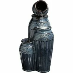 John Timberland Outdoor Floor Water Fountain with Light LED 27" High Four Urn Cascading for Yard Garden Patio Deck Home -Cheap Garden Decor Store unnamed file 5918