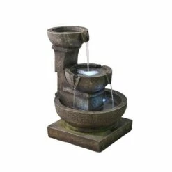 Watnature 16.4" Relaxing Garden Fountain with LED Lights Gray -Cheap Garden Decor Store unnamed file 5927