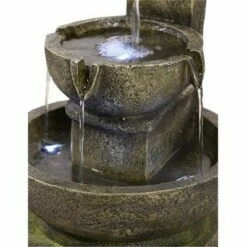 Watnature 16.4" Relaxing Garden Fountain with LED Lights Gray -Cheap Garden Decor Store unnamed file 5928