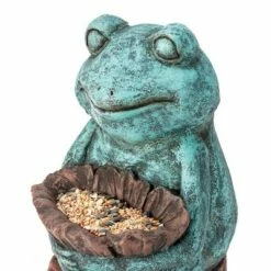 Alpine Corporation 16" Frog Holding a Flower Magnesium Oxide Bird Feeder/Birdbath Statue Green -Cheap Garden Decor Store unnamed file 593