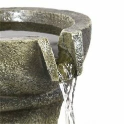Watnature 16.4" Relaxing Garden Fountain with LED Lights Gray -Cheap Garden Decor Store unnamed file 5930