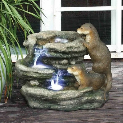 Design Toscano Bright Waters Otters Garden Fountain Sculpture - Off-White 3 Design Toscano Bright Waters Otters Garden Fountain Sculpture - Off-White