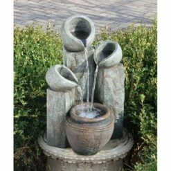 Design Toscano Hadrian's Villa Four Urn Garden Fountain - Off-White