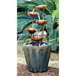 Design Toscano Copper Falls Cascading Garden Fountain - Metallic