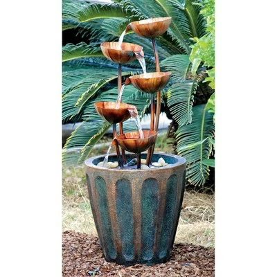 Design Toscano Copper Falls Cascading Garden Fountain - Metallic 2 Design Toscano Copper Falls Cascading Garden Fountain - Metallic