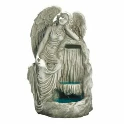 Design Toscano Resting Grace Angel Garden Fountain - Off-White