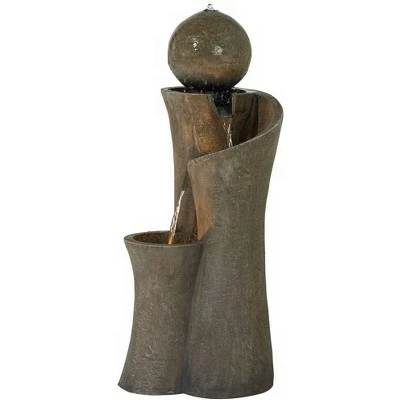 John Timberland Modern Sphere Zen Outdoor Floor Water Fountain 39 1/2" with LED Light for Exterior Garden Yard Lawn 4 John Timberland Modern Sphere Zen Outdoor Floor Water Fountain 39 1/2" with LED Light for Exterior Garden Yard Lawn - Image 3