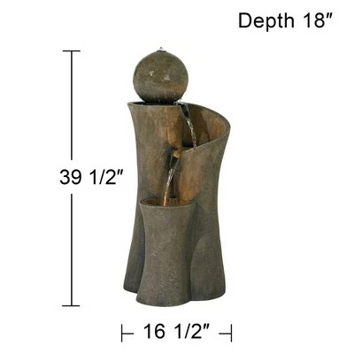 John Timberland Modern Sphere Zen Outdoor Floor Water Fountain 39 1/2" with LED Light for Exterior Garden Yard Lawn 6 John Timberland Modern Sphere Zen Outdoor Floor Water Fountain 39 1/2" with LED Light for Exterior Garden Yard Lawn - Image 5