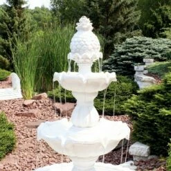 Sunnydaze Decor Sunnydaze 59"H Electric Fiberglass 3-Tier Welcome Pineapple Top Outdoor Water Fountain -Cheap Garden Decor Store unnamed file 6050