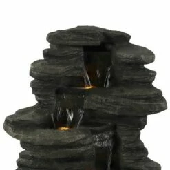 Sunnydaze Decor Sunnydaze 38"H Electric Polyresin and Fiberglass Stacked Shale Waterfall Outdoor Water Fountain with LED Lights -Cheap Garden Decor Store unnamed file 6060