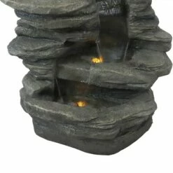 Sunnydaze Decor Sunnydaze 38"H Electric Polyresin and Fiberglass Stacked Shale Waterfall Outdoor Water Fountain with LED Lights -Cheap Garden Decor Store unnamed file 6062