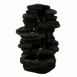 Sunnydaze Decor Sunnydaze 38"H Electric Polyresin and Fiberglass Stacked Shale Waterfall Outdoor Water Fountain with LED Lights -Cheap Garden Decor Store unnamed file 6065