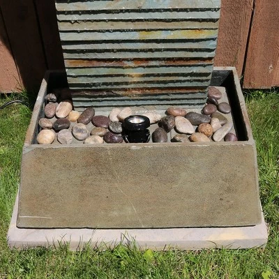 Sunnydaze Decor Sunnydaze 49"H Electric Spiraling Slate Outdoor Water Fountain with LED Lights 4 Sunnydaze Decor Sunnydaze 49"H Electric Spiraling Slate Outdoor Water Fountain with LED Lights - Image 2