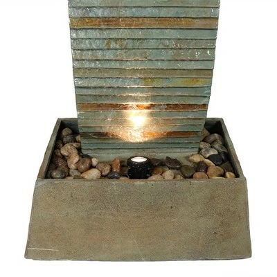 Sunnydaze Decor Sunnydaze 49"H Electric Spiraling Slate Outdoor Water Fountain with LED Lights 6 Sunnydaze Decor Sunnydaze 49"H Electric Spiraling Slate Outdoor Water Fountain with LED Lights - Image 4