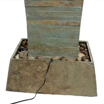 Sunnydaze Decor Sunnydaze 49"H Electric Spiraling Slate Outdoor Water Fountain with LED Lights 10 Sunnydaze Decor Sunnydaze 49"H Electric Spiraling Slate Outdoor Water Fountain with LED Lights - Image 8
