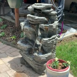 Sunnydaze Decor Sunnydaze 39"H Electric Polyresin and Fiberglass Dual Cascading Falls Outdoor Water Fountain with LED Lights 27 Sunnydaze Decor Sunnydaze 39"H Electric Polyresin and Fiberglass Dual Cascading Falls Outdoor Water Fountain with LED Lights -Cheap Garden Decor Store unnamed file 6098