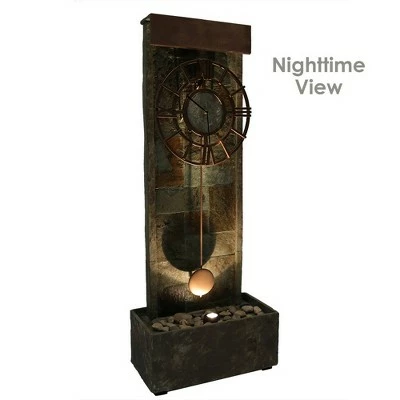 Sunnydaze Decor Sunnydaze 49"H Electric Natural Slate Indoor/Outdoor Water Fountain with Clock and LED Light 8 Sunnydaze Decor Sunnydaze 49"H Electric Natural Slate Indoor/Outdoor Water Fountain with Clock and LED Light - Image 6