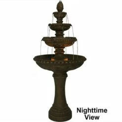 Sunnydaze Decor Sunnydaze 65"H Electric Resin and Concrete 4-Tier Eggshell Edge Outdoor Water Fountain with LED Lights -Cheap Garden Decor Store unnamed file 6127