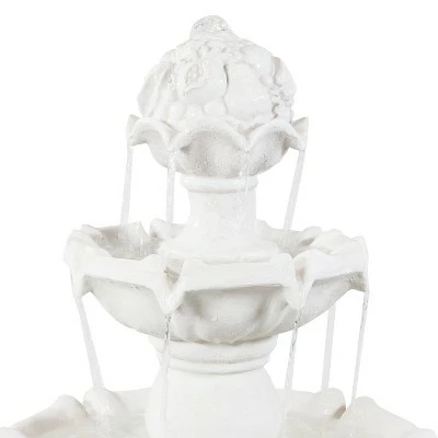 Sunnydaze Decor Sunnydaze 52"H Electric Fiberglass 4-Tier Fruit Top Outdoor Water Fountain, White Finish 4 Sunnydaze Decor Sunnydaze 52"H Electric Fiberglass 4-Tier Fruit Top Outdoor Water Fountain, White Finish - Image 2
