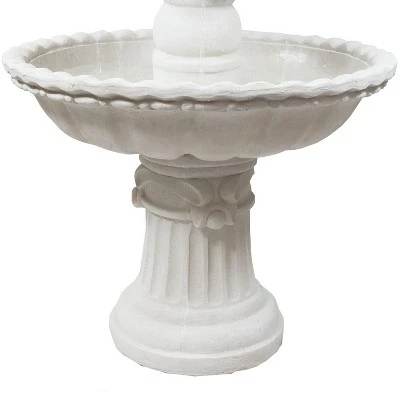 Sunnydaze Decor Sunnydaze 52"H Electric Fiberglass 4-Tier Fruit Top Outdoor Water Fountain, White Finish 5 Sunnydaze Decor Sunnydaze 52"H Electric Fiberglass 4-Tier Fruit Top Outdoor Water Fountain, White Finish - Image 3