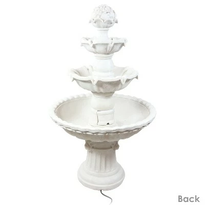 Sunnydaze Decor Sunnydaze 52"H Electric Fiberglass 4-Tier Fruit Top Outdoor Water Fountain, White Finish 7 Sunnydaze Decor Sunnydaze 52"H Electric Fiberglass 4-Tier Fruit Top Outdoor Water Fountain, White Finish - Image 5