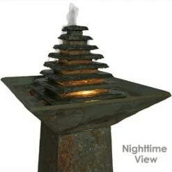 Sunnydaze Decor Sunnydaze 40"H Electric Natural Slate Layered Pyramid Tiered Outdoor Water Fountain with LED Light 12 Sunnydaze Decor Sunnydaze 40"H Electric Natural Slate Layered Pyramid Tiered Outdoor Water Fountain with LED Light -Cheap Garden Decor Store unnamed file 6144