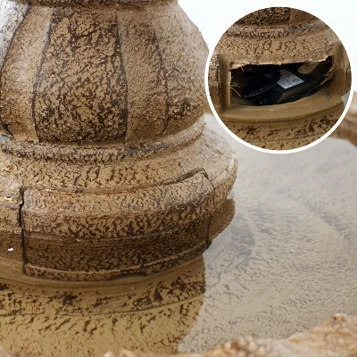 Sunnydaze Decor Sunnydaze 52"H Electric Fiberglass and Resin 4-Tier Pineapple Top Outdoor Water Feature, Tan 7 Sunnydaze Decor Sunnydaze 52"H Electric Fiberglass and Resin 4-Tier Pineapple Top Outdoor Water Feature, Tan - Image 5