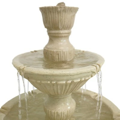 Sunnydaze Decor Sunnydaze 55"H Electric Polystone Classic Style 3-Tier Designer Outdoor Water Fountain, White Finish 4 Sunnydaze Decor Sunnydaze 55"H Electric Polystone Classic Style 3-Tier Designer Outdoor Water Fountain, White Finish - Image 2