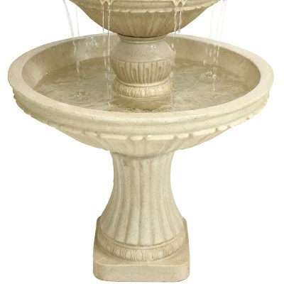 Sunnydaze Decor Sunnydaze 55"H Electric Polystone Classic Style 3-Tier Designer Outdoor Water Fountain, White Finish 5 Sunnydaze Decor Sunnydaze 55"H Electric Polystone Classic Style 3-Tier Designer Outdoor Water Fountain, White Finish - Image 3
