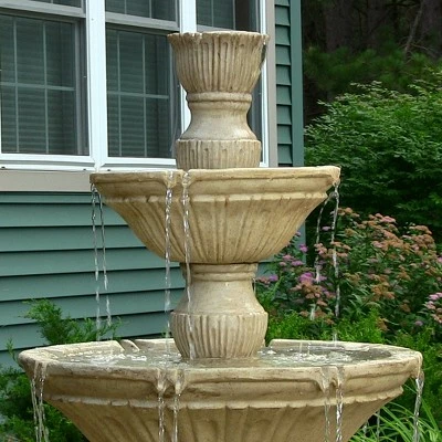 Sunnydaze Decor Sunnydaze 55"H Electric Polystone Classic Style 3-Tier Designer Outdoor Water Fountain, White Finish 10 Sunnydaze Decor Sunnydaze 55"H Electric Polystone Classic Style 3-Tier Designer Outdoor Water Fountain, White Finish - Image 8
