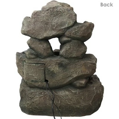 Sunnydaze Decor Sunnydaze 32"H Electric Fiberglass and Polyresin Layered Rock Waterfall Outdoor Water Fountain with LED Lights 7 Sunnydaze Decor Sunnydaze 32"H Electric Fiberglass and Polyresin Layered Rock Waterfall Outdoor Water Fountain with LED Lights - Image 5