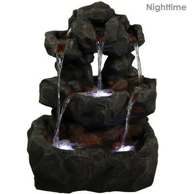 Sunnydaze Decor Sunnydaze 32"H Electric Fiberglass and Polyresin Layered Rock Waterfall Outdoor Water Fountain with LED Lights 8 Sunnydaze Decor Sunnydaze 32"H Electric Fiberglass and Polyresin Layered Rock Waterfall Outdoor Water Fountain with LED Lights - Image 6
