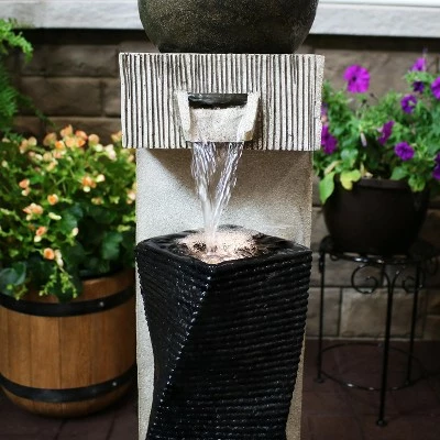 Sunnydaze Decor Sunnydaze 35"H Electric Polyresin Modern Vogue Column Outdoor Water Fountain with LED Lights 8 Sunnydaze Decor Sunnydaze 35"H Electric Polyresin Modern Vogue Column Outdoor Water Fountain with LED Lights - Image 6