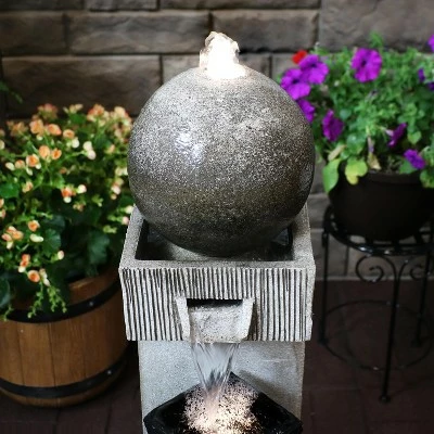 Sunnydaze Decor Sunnydaze 35"H Electric Polyresin Modern Vogue Column Outdoor Water Fountain with LED Lights 9 Sunnydaze Decor Sunnydaze 35"H Electric Polyresin Modern Vogue Column Outdoor Water Fountain with LED Lights - Image 7