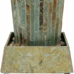 Sunnydaze Decor Sunnydaze 49"H Electric Natural Slate Tower Column Indoor/Outdoor Water Fountain with LED Light -Cheap Garden Decor Store unnamed file 6190
