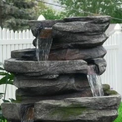 Sunnydaze Decor Sunnydaze 31"H Electric Polyresin and Fiberglass Lighted Cobblestone Waterfall Outdoor Water Fountain with LED Lights 12 Sunnydaze Decor Sunnydaze 31"H Electric Polyresin and Fiberglass Lighted Cobblestone Waterfall Outdoor Water Fountain with LED Lights -Cheap Garden Decor Store unnamed file 6198