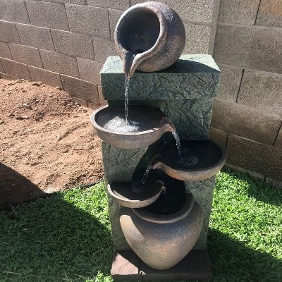 Sunnydaze Decor Sunnydaze 39"H Electric Polyresin and Fiberglass Cascading Earthenware Tiered Outdoor Water Fountain 8 Sunnydaze Decor Sunnydaze 39"H Electric Polyresin and Fiberglass Cascading Earthenware Tiered Outdoor Water Fountain - Image 6