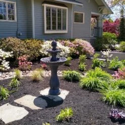 Sunnydaze Decor Sunnydaze Outdoor 2-Tier Solar Powered Polyresin Arcade Water Fountain with Battery Backup and LED Light - 45" - Black -Cheap Garden Decor Store unnamed file 6212