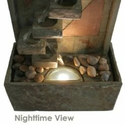 Sunnydaze Decor Sunnydaze 48"H Electric Natural Slate and Copper Accents Descending Staircase Outdoor Water Fountain with LED Light -Cheap Garden Decor Store unnamed file 6267