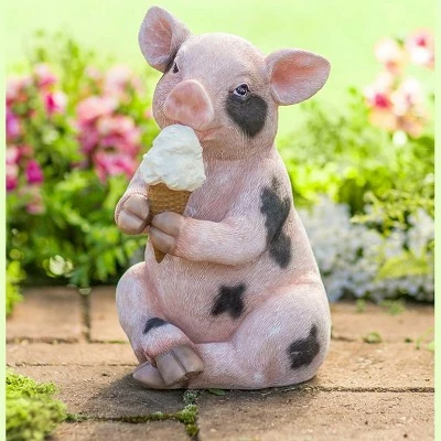 Wind & Weather Piggy With An Ice Cream Cone Sculpture 3 Wind & Weather Piggy With An Ice Cream Cone Sculpture