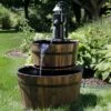 Sunnydaze Decor Sunnydaze 34"H Electric Fir Wood 2-Tier Farmhouse Barrel with Metal Decorative Hand Pump Outdoor Water Fountain -Cheap Garden Decor Store unnamed file 6308