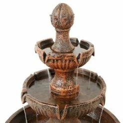 Sunnydaze Decor Sunnydaze 43"H Electric Fiberglass and Resin 3-Tier Flower Blossom Outdoor Water Fountain, Earth Finish -Cheap Garden Decor Store unnamed file 6326