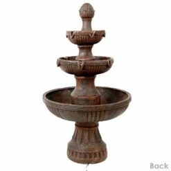 Sunnydaze Decor Sunnydaze 43"H Electric Fiberglass and Resin 3-Tier Flower Blossom Outdoor Water Fountain, Earth Finish -Cheap Garden Decor Store unnamed file 6329