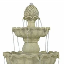 Sunnydaze Decor Sunnydaze 51"H Electric Polyresin and Fiberglass 3-Tier Pineapple Top Outdoor Water Fountain -Cheap Garden Decor Store unnamed file 6354