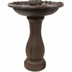 Sunnydaze Decor Sunnydaze Outdoor 2-Tier Pineapple Solar Powered Water Fountain with Battery Backup and Submersible Pump - 46" - Rust Finish -Cheap Garden Decor Store unnamed file 6411