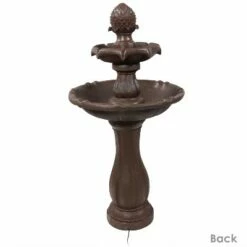Sunnydaze Decor Sunnydaze Outdoor 2-Tier Pineapple Solar Powered Water Fountain with Battery Backup and Submersible Pump - 46" - Rust Finish -Cheap Garden Decor Store unnamed file 6412