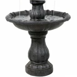 Sunnydaze Decor Sunnydaze Outdoor 2-Tier Solar Powered Water Fountain with Battery Backup and Submersible Pump - 35" - Black Earth Finish -Cheap Garden Decor Store unnamed file 6443
