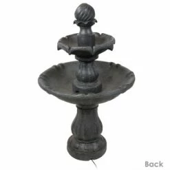 Sunnydaze Decor Sunnydaze Outdoor 2-Tier Solar Powered Water Fountain with Battery Backup and Submersible Pump - 35" - Black Earth Finish -Cheap Garden Decor Store unnamed file 6444